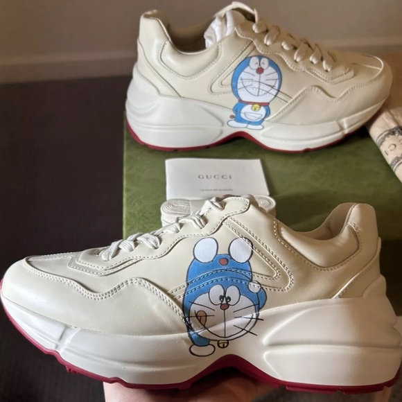 SOLD!!- GUCCI X DORAEMON RHYTON SNEAKER - IVORY-SIZE 36(6)- NEW WITH BOX - Picture 13 of 14